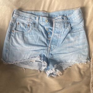 501 Levi’s, Light wash, worn only a few times.